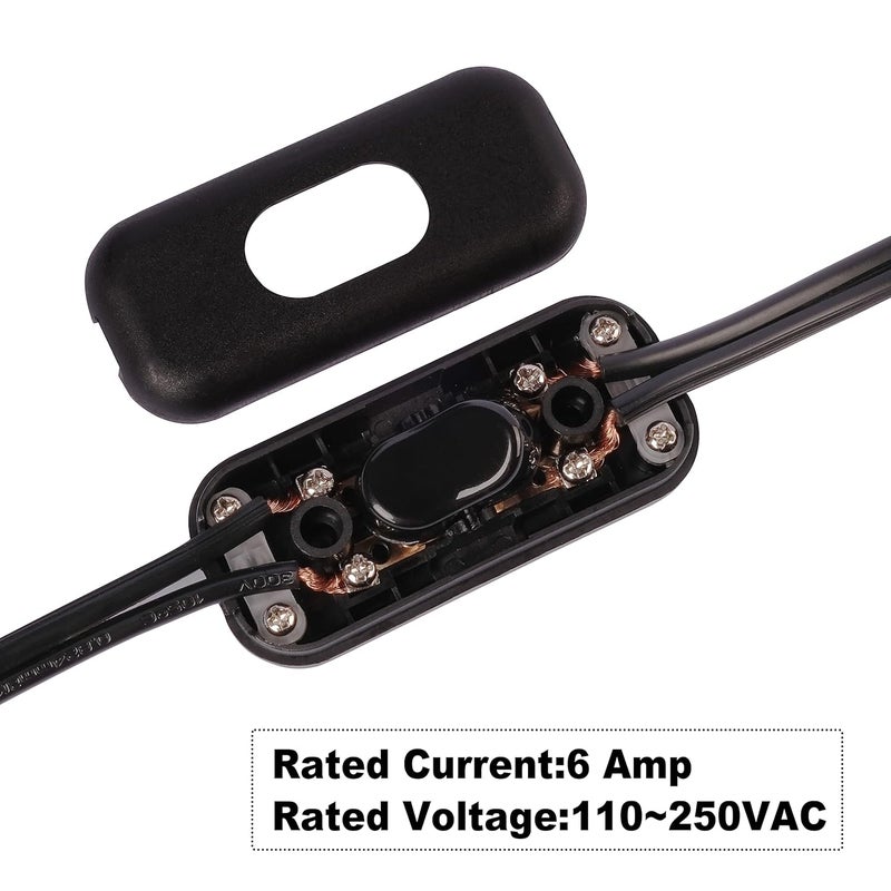 Venforze Inline Cord Switch On/Off Lamp Control Appliance Switch AC120V 10A, 250V 6A Suitable for Appliance or Bedroom Table Lamp Desk, etc 2 Pack - Image 2